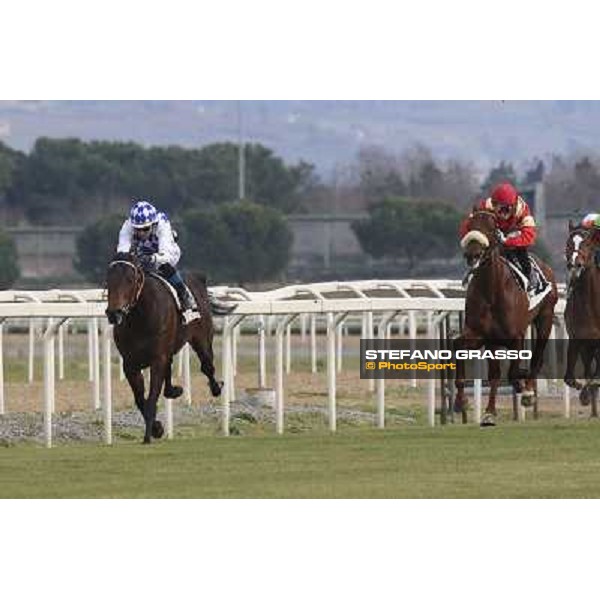 1 marzo 2015 ROMA -Ippodromo Capannellle Capannelle Premio Donatello vince Gregorio Arena su Winklemann photo Domenico Savi/GRASSO