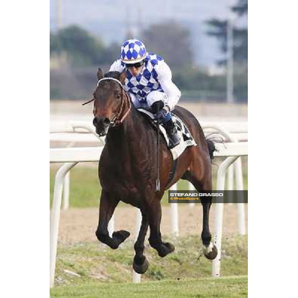1 marzo 2015 ROMA -Ippodromo Capannellle Capannelle Premio Donatello vince Gregorio Arena su Winklemann photo Domenico Savi/GRASSO