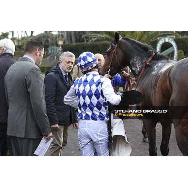 1 marzo 2015 ROMA -Ippodromo Capannellle Capannelle Premio Donatello vince Gregorio Arena su Winklemann con Mr. Andrea Scarpellini photo Domenico Savi/GRASSO
