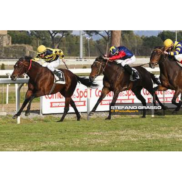1 marzo 2015 ROMA -Ippodromo Capannellle Capannelle Premio Zafonic vince Luca Maniezzi su Passaggio photo Domenico Savi/GRASSO