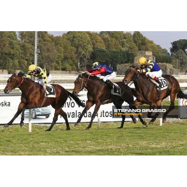 1 marzo 2015 ROMA -Ippodromo Capannellle Capannelle Premio Zafonic vince Luca Maniezzi su Passaggio photo Domenico Savi/GRASSO