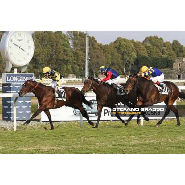 1 marzo 2015 ROMA -Ippodromo Capannellle Capannelle Premio Zafonic vince Luca Maniezzi su Passaggio photo Domenico Savi/GRASSO