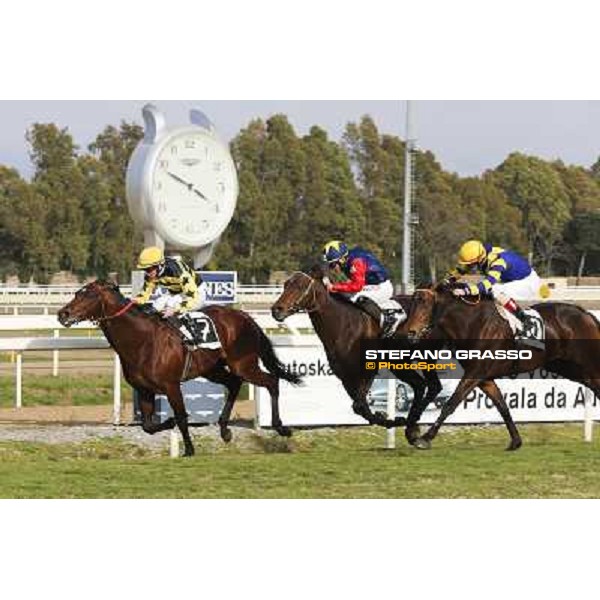 1 marzo 2015 ROMA -Ippodromo Capannellle Capannelle Premio Zafonic vince Luca Maniezzi su Passaggio photo Domenico Savi/GRASSO