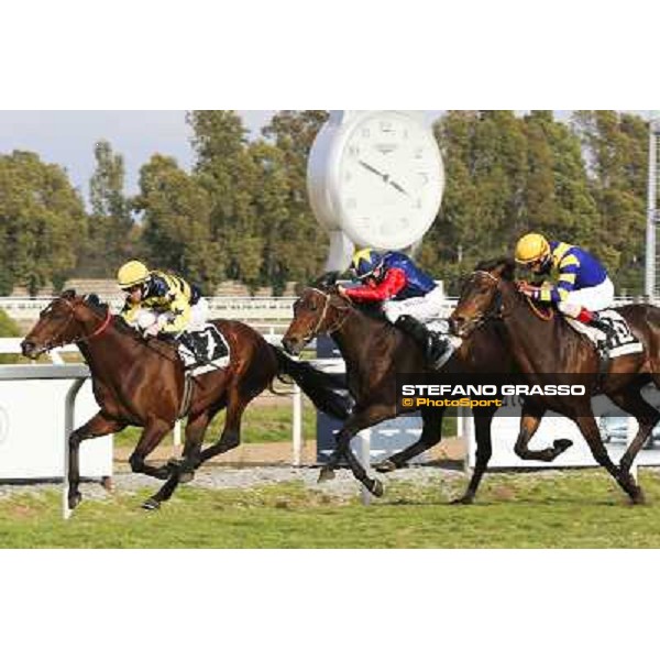 1 marzo 2015 ROMA -Ippodromo Capannellle Capannelle Premio Zafonic vince Luca Maniezzi su Passaggio photo Domenico Savi/GRASSO