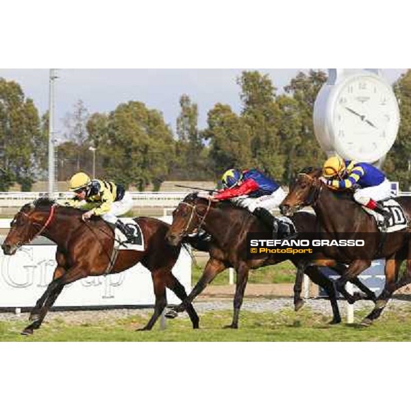 1 marzo 2015 ROMA -Ippodromo Capannellle Capannelle Premio Zafonic vince Luca Maniezzi su Passaggio photo Domenico Savi/GRASSO