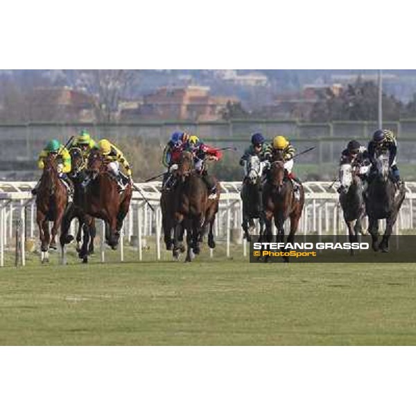 1 marzo 2015 ROMA -Ippodromo Capannellle Capannelle Premio Zafonic vince Luca Maniezzi su Passaggio photo Domenico Savi/GRASSO