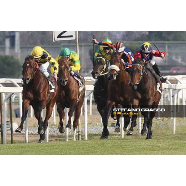 1 marzo 2015 ROMA -Ippodromo Capannellle Capannelle Premio Zafonic vince Luca Maniezzi su Passaggio photo Domenico Savi/GRASSO