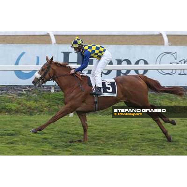 Roma Ippodromo Capannelle 15marzo 2015 Fabio Branca su Sound Of Freedom vince il Premio Ceprano photo domenico savi