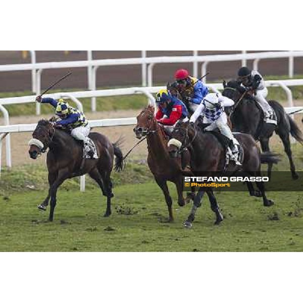 Roma Ippodromo Capannelle 15marzo 2015 Carlo Fiocchi su General Sherman vince il Premio Arconte photo domenico savi