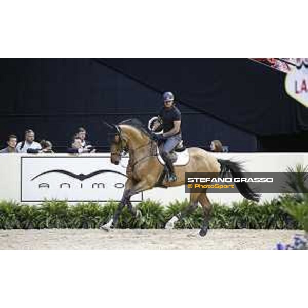 Bassem Hassan Mohammed on Primeval Dejavu Jumping Training Session Longines Fei World Cup Jumping Finals Las Vegas,15th april 2015 ph.Stefano Grasso/QEF