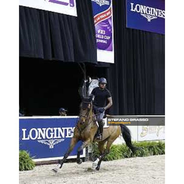 Bassem Hassan Mohammed on Primeval Dejavu Jumping Training Session Longines Fei World Cup Jumping Finals Las Vegas,15th april 2015 ph.Stefano Grasso/QEF