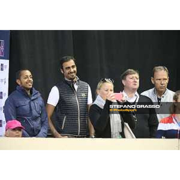 Bassem Hassan Mohammed,Sheikh Ali Bin Khalid Al Thani and Jan Tops Jumping Training Session Longines Fei World Cup Jumping Finals Las Vegas,15th april 2015 ph.Stefano Grasso/QEF