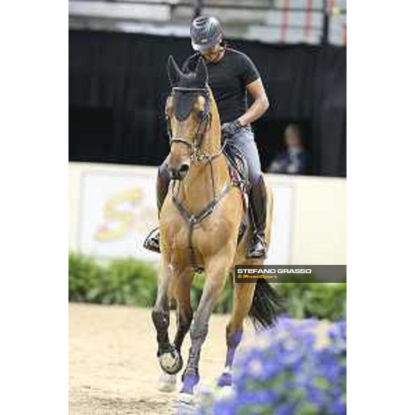 Bassem Hassan Mohammed on Primeval Dejavu Jumping Training Session Longines Fei World Cup Jumping Finals Las Vegas,15th april 2015 ph.Stefano Grasso/QEF