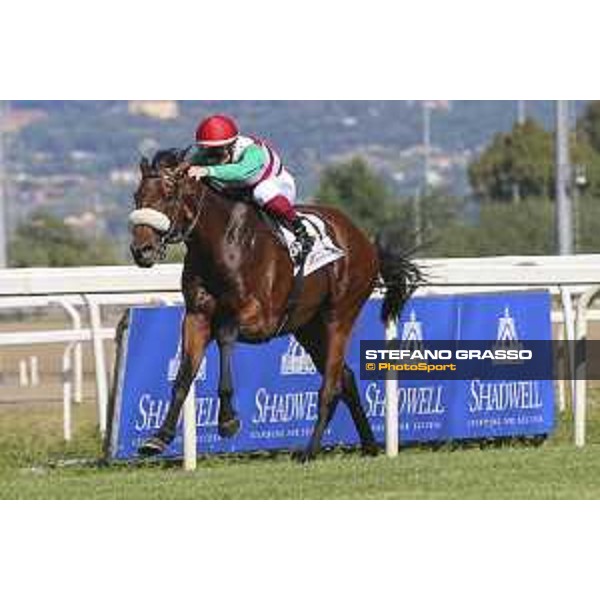 Umberto Rispoli on Cleo Fan wins the Premio Presidente della Repubblica GBI Racing Rome Capannelle Racecourse, 10 may 2015 ph. Domenico Savi/Hippogroup Roma Capannelle