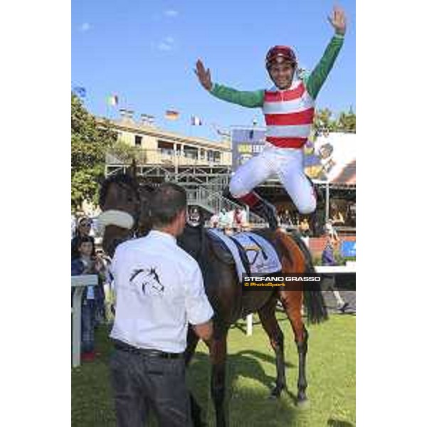 Umberto Rispoli on Cleo Fan wins the Premio Presidente della Repubblica GBI Racing Rome Capannelle Racecourse, 10 may 2015 ph. Domenico Savi/Hippogroup Roma Capannelle