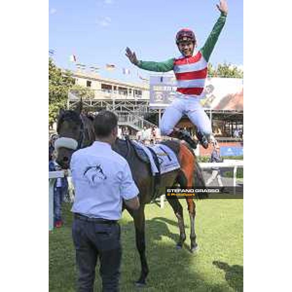 Umberto Rispoli on Cleo Fan wins the Premio Presidente della Repubblica GBI Racing Rome Capannelle Racecourse, 10 may 2015 ph. Domenico Savi/Hippogroup Roma Capannelle