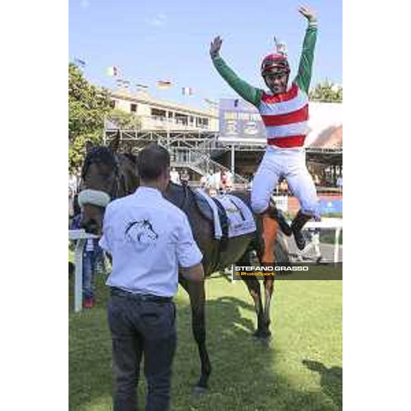 Umberto Rispoli on Cleo Fan wins the Premio Presidente della Repubblica GBI Racing Rome Capannelle Racecourse, 10 may 2015 ph. Domenico Savi/Hippogroup Roma Capannelle