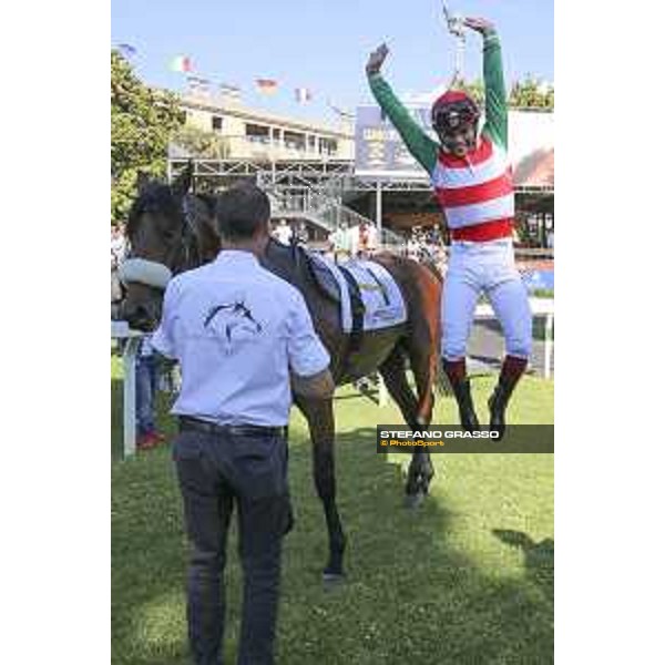 Umberto Rispoli on Cleo Fan wins the Premio Presidente della Repubblica GBI Racing Rome Capannelle Racecourse, 10 may 2015 ph. Domenico Savi/Hippogroup Roma Capannelle