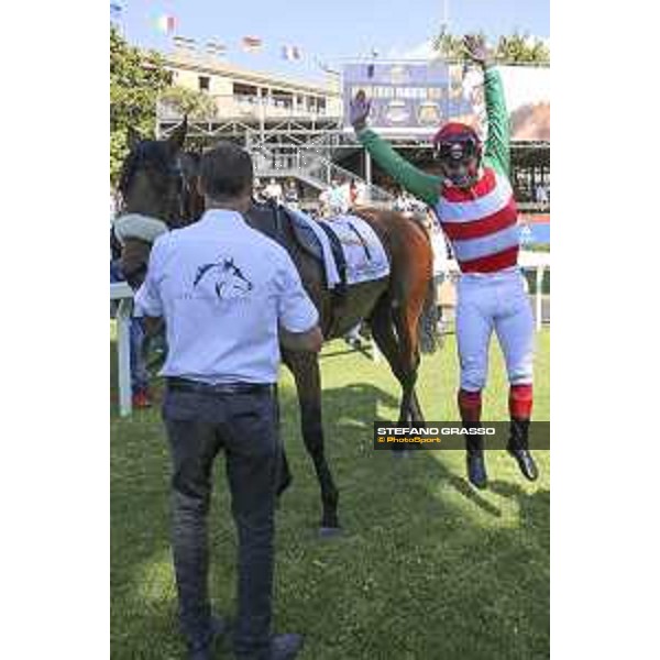 Umberto Rispoli on Cleo Fan wins the Premio Presidente della Repubblica GBI Racing Rome Capannelle Racecourse, 10 may 2015 ph. Domenico Savi/Hippogroup Roma Capannelle