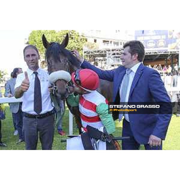 Umberto Rispoli,Stefano Botti and Cleo Fan after winning the Premio Presidente della Repubblica GBI Racing Rome Capannelle Racecourse, 10 may 2015 ph. Domenico Savi/Hippogroup Roma Capannelle