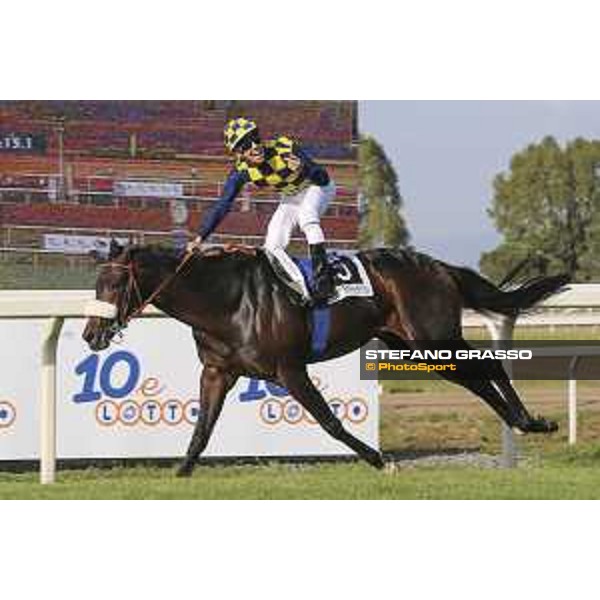 Cristian Demuro on Goldstream wins the 132° Derby Italiano 10 e Lotto Roma,Capannelle racecourse 17th may 2015 ph.Domenico Savi/Hippogroup Roma Capannelle