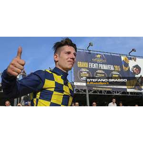 Cristian Demuro on Goldstream wins the 132° Derby Italiano 10 e Lotto Roma,Capannelle racecourse 17th may 2015 ph.Domenico Savi/Hippogroup Roma Capannelle