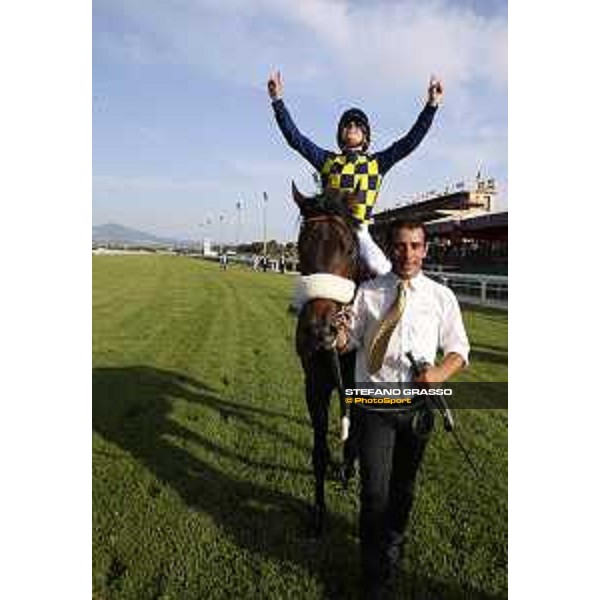 Cristian Demuro on Goldstream wins the 132° Derby Italiano 10 e Lotto Roma,Capannelle racecourse 17th may 2015 ph.Stefano Grasso/Hippogroup Roma Capannelle