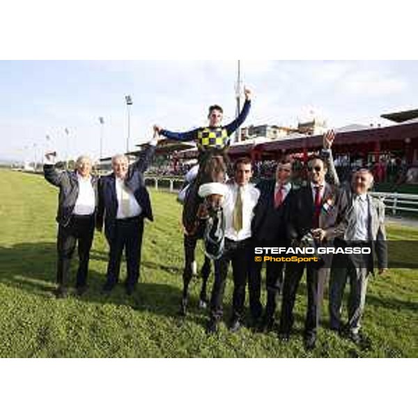 Cristian Demuro on Goldstream wins the 132° Derby Italiano 10 e Lotto Roma,Capannelle racecourse 17th may 2015 ph.Stefano Grasso/Hippogroup Roma Capannelle