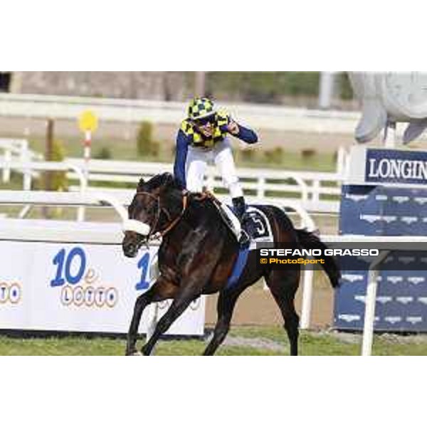 Cristian Demuro on Goldstream wins the 132° Derby Italiano 10 e Lotto Roma,Capannelle racecourse 17th may 2015 ph.Stefano Grasso/Hippogroup Roma Capannelle