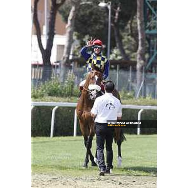 Premio Carlo D\'Alessio Fabio Branca on Dylan Mouth Rome,Capannelle racecourse 17th may 2015 ph.Stefano Grasso