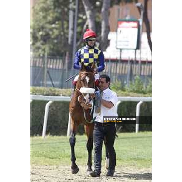 Premio Carlo D\'Alessio Fabio Branca on Dylan Mouth Rome,Capannelle racecourse 17th may 2015 ph.Stefano Grasso