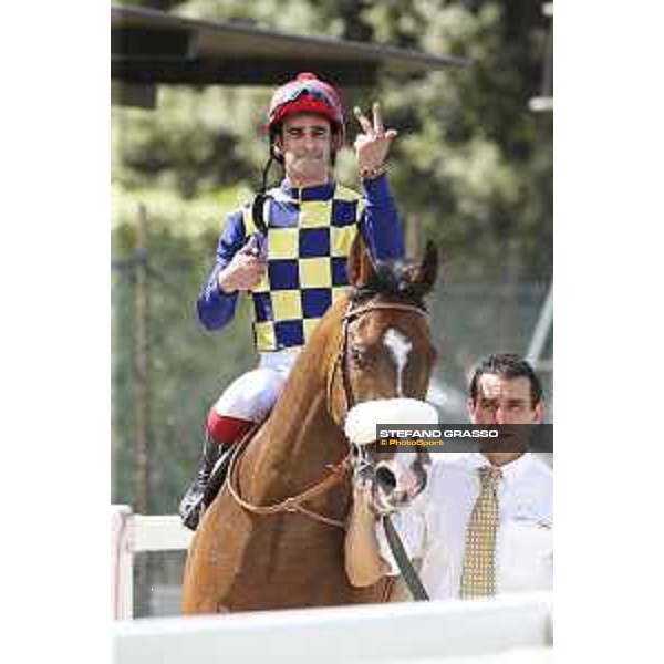 Premio Carlo D\'Alessio Fabio Branca on Dylan Mouth Rome,Capannelle racecourse 17th may 2015 ph.Stefano Grasso
