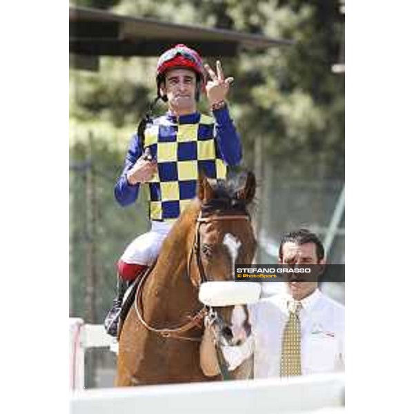 Premio Carlo D\'Alessio Fabio Branca on Dylan Mouth Rome,Capannelle racecourse 17th may 2015 ph.Stefano Grasso