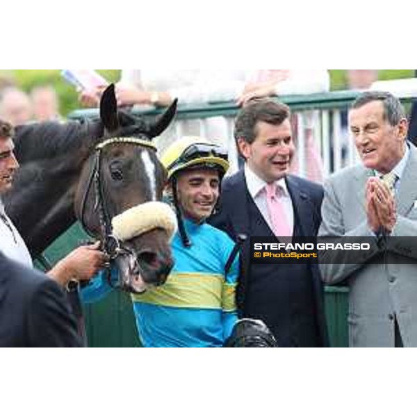 Finidaprest,Dario Vargiu,Stefano Botti and Luciano Salice winners of the Premio Giovanni Miliani Milano - San Siro galopp racecourse,31st may 2015 ph.Stefano Grasso/Trenno srl
