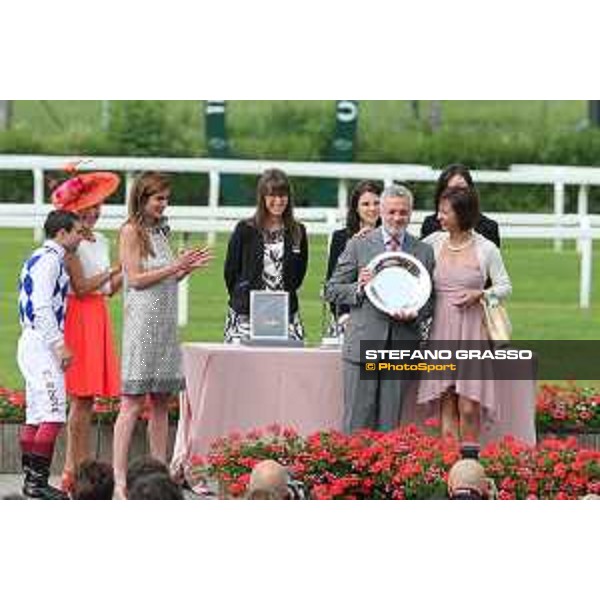 The prize giving ceremony of the Premio Carlo Vittadini Milano - San Siro galopp racecourse,31st may 2015 ph.Stefano Grasso/Trenno srl