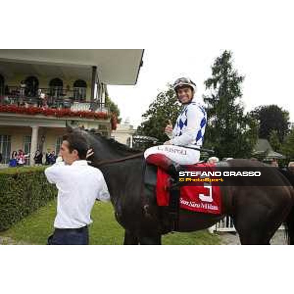Umberto Rispoli on Kasperky winners of Premio Carlo Vittadini Milano - San Siro galopp racecourse,31st may 2015 ph.Stefano Grasso/Trenno srl