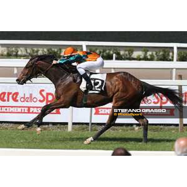 A.Fiori on Blindman wins the Premio Capannelle Trotto Roma - Capannelle racecourse,2nd june 2015 ph.Stefano Grasso