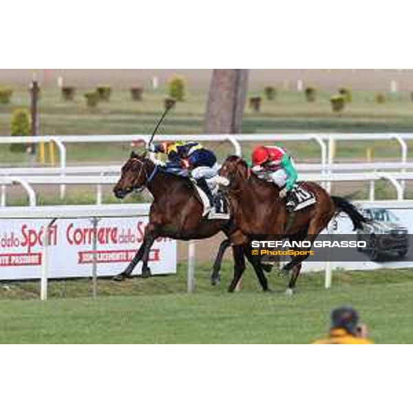 Salvatore Sulas on Salutation wins the Premio Enzo e Tullio Mei Roma - Capannelle racecourse,2nd june 2015 ph.Stefano Grasso