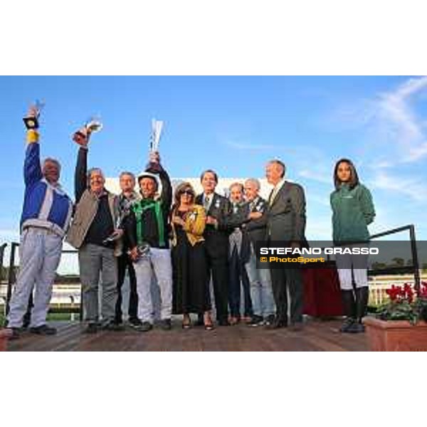 Enrico Bellei with Testimonial Ok wins the 88Â° Derby Italiano del Trotto Sisal Mathpoint Roma.Capannelle racecourse 11/10/2015 ph.Domenico Savi