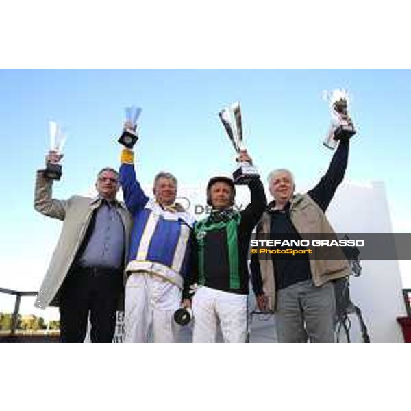 Enrico Bellei with Testimonial Ok wins the 88° Derby Italiano del Trotto Sisal Mathpoint Roma.Capannelle racecourse 11/10/2015 ph.Stefano Grasso