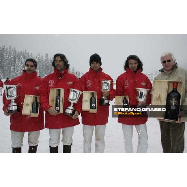il barone Federico Bianchi con lo Champagne Ruinart Polo Team Cortina Winter Polo Jaeger-LeCoultre Gold cup Cortina, 25 febbraio 2006 ph. Stefano Grasso