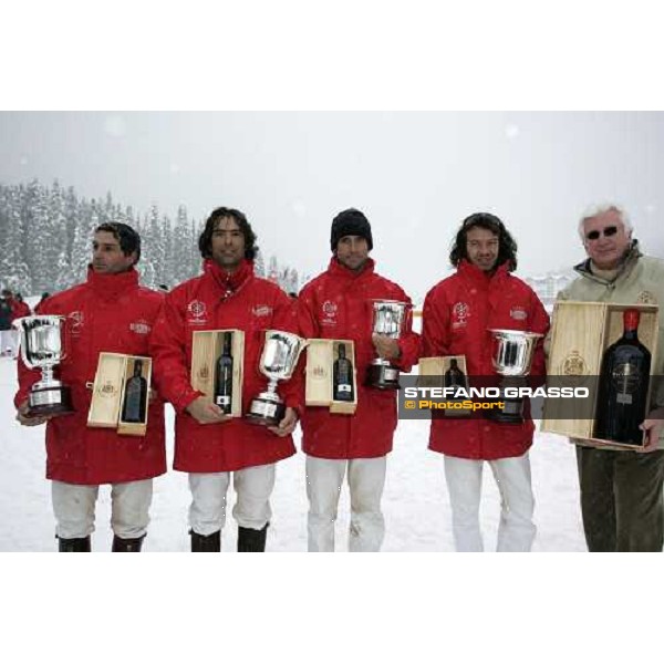 Cortina Winter Polo Cup premiazione Champagne Ruinart Polo Team Cortina, 25 febbraio 2006 ph. Stefano Grasso