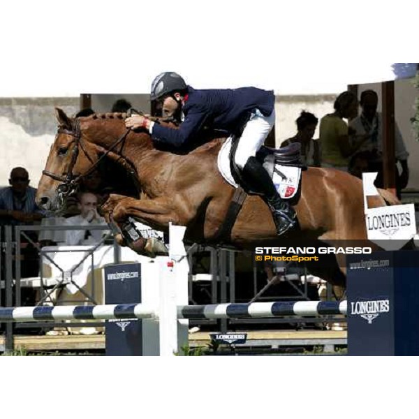 Stephane Lafouge on JPC Gabelou des Ores jumps on the 2nd heat of Coppa delle Nazioni Samsung Superleague Fei-Italia 2006 at Piazza di Siena Roma, 26th may 2006 ph. Stefano Grasso