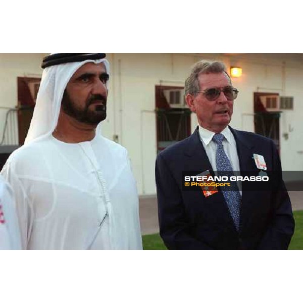 Sheihk Bin Rashid Al Maktoum and Clive Brittain Dubai World Cup 2004 Nad Al Sheba, 28th march 2004 ph. Stefano Grasso