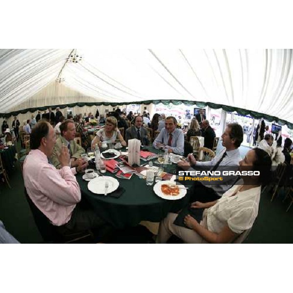 Sarah and Luca Cumani with other guests at the party of Turf Italia Newmarket, the July meeting , Lanson Ladies\' day, 12th july 2007 ph. Stefano Grasso