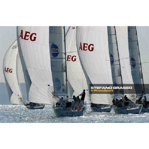 \'the fleet during 1st leg of 2nd day regatta Triest oct. 10 2003-ph.Stefano Grasso\' 