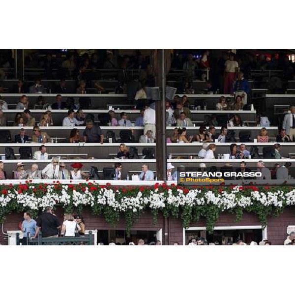 a close up of the grandstand at Saratoga racetrack Saratoga, 23rd august 2008 ph. Stefano Grasso