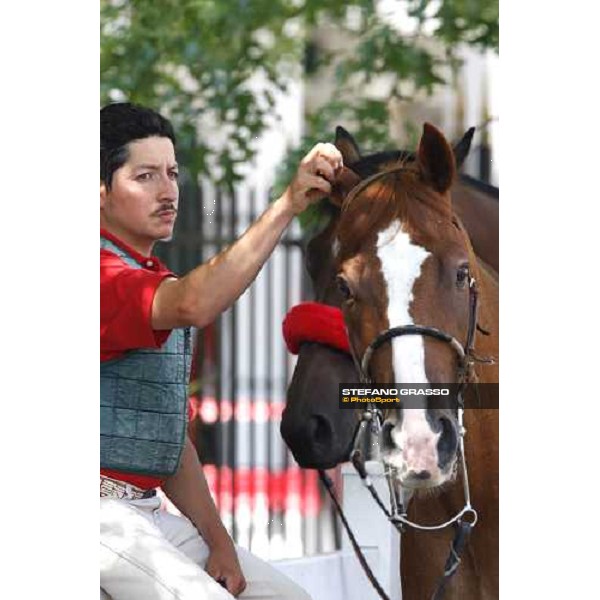 a pony with his groom at Saratoga racetrack Saratoga, 22nd august 2008 ph. Stefano Grasso