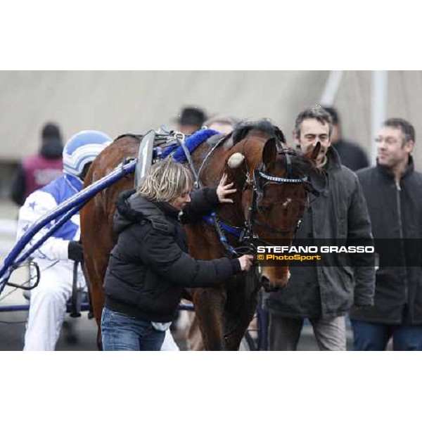 Orlando Sport comes back to the winners enclosure after winning the Prix du Luxembourg Paris - Vincennes, 24th january 2009 ph. Stefano Grasso