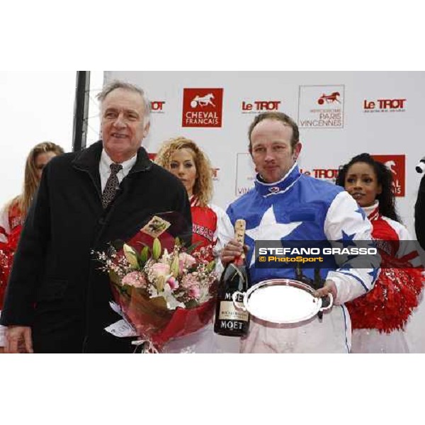giving prize for Sebastien Baude in the winner circle after winning the Prix du Luxembourg Paris - Vincennes, 24th january 2009 ph. Stefano Grasso